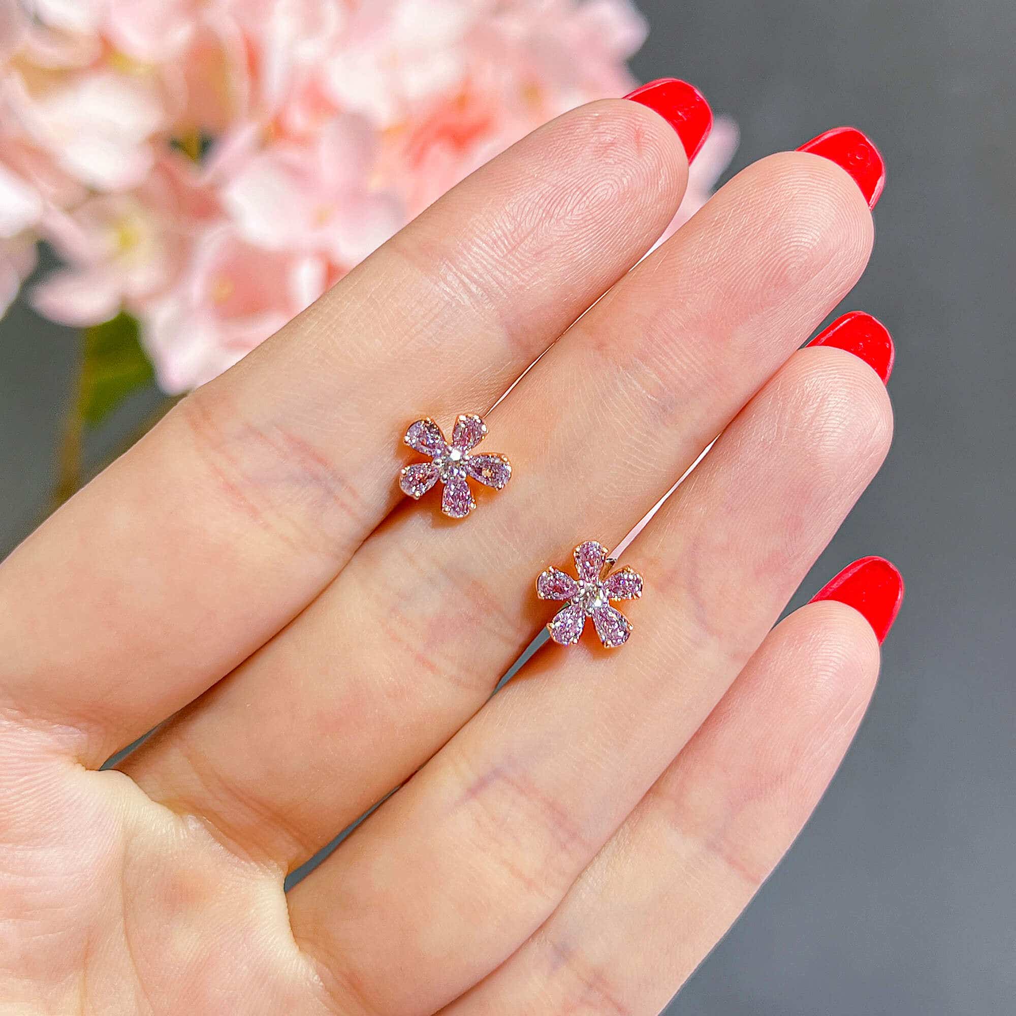 Fancy Pink Diamond Earrings 0.89 Ct. 0.97 Ct. TW Pear shape