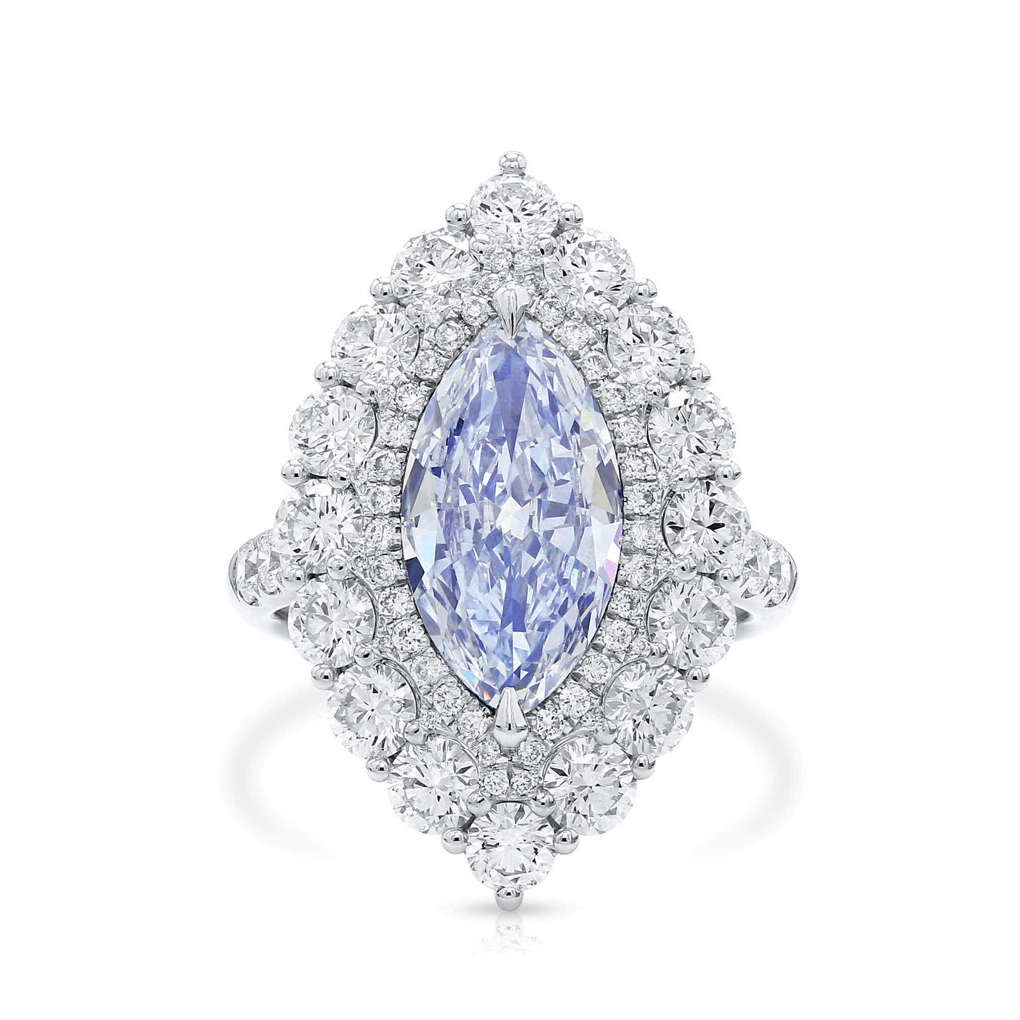 Certified Details about   Elegant 2.20 Ct Blue Diamond Solitaire Ring Excellent Cut & Luster 