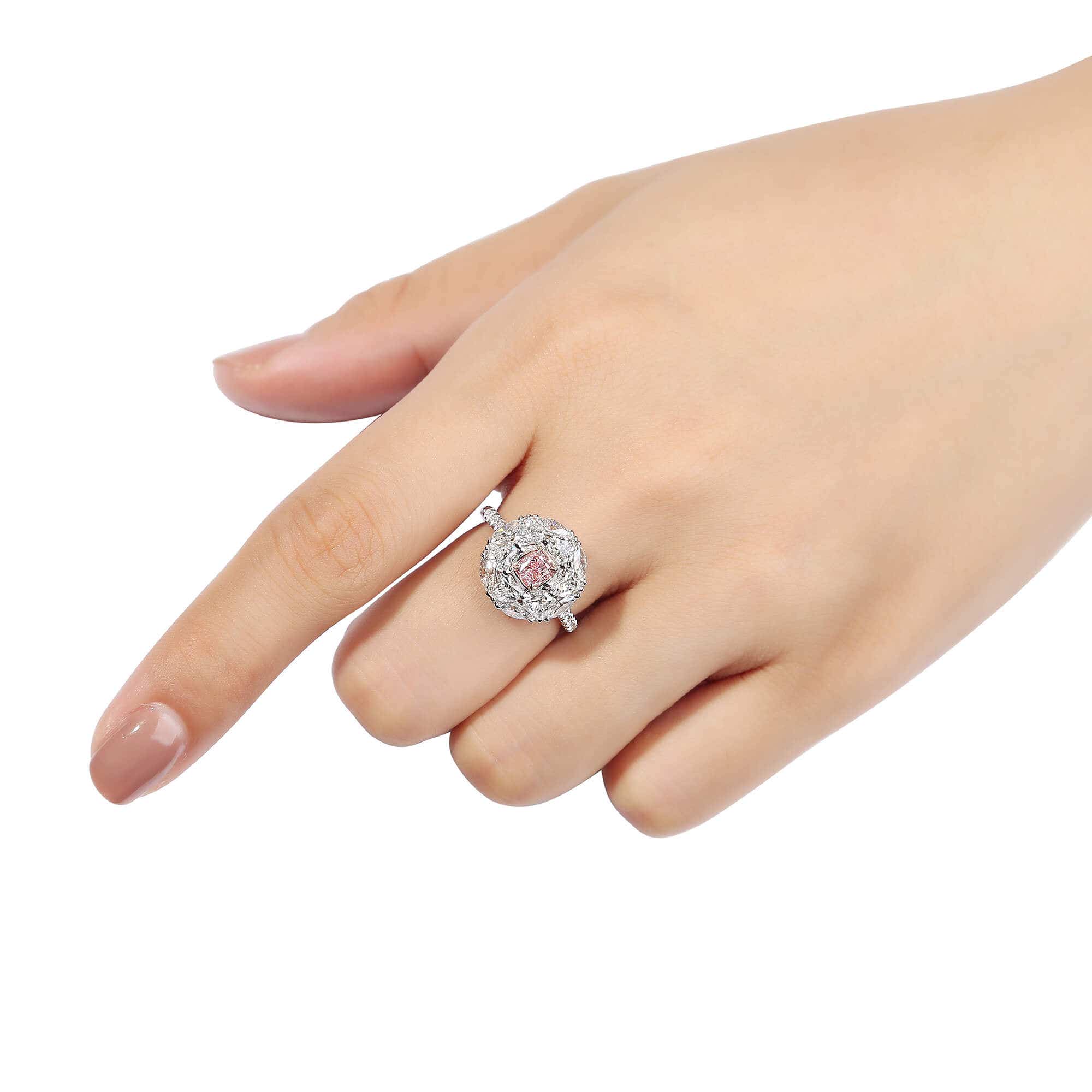 Light Pink And White Diamond Ring, 0.51 Ct. (3.04 Ct. TW