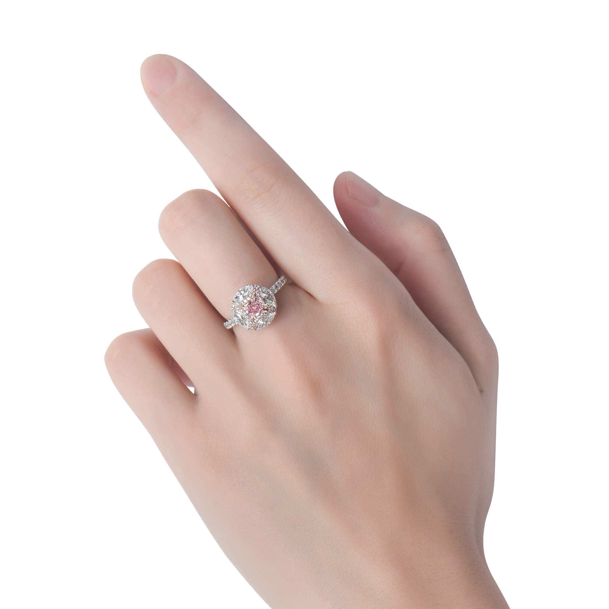 Light Pink Diamond Ring, 0.48 Ct. (1.93 Ct. TW), Radiant Light Pink Diamond Ring, 0.48 Ct. (1.93 Ct. TW), Radiant