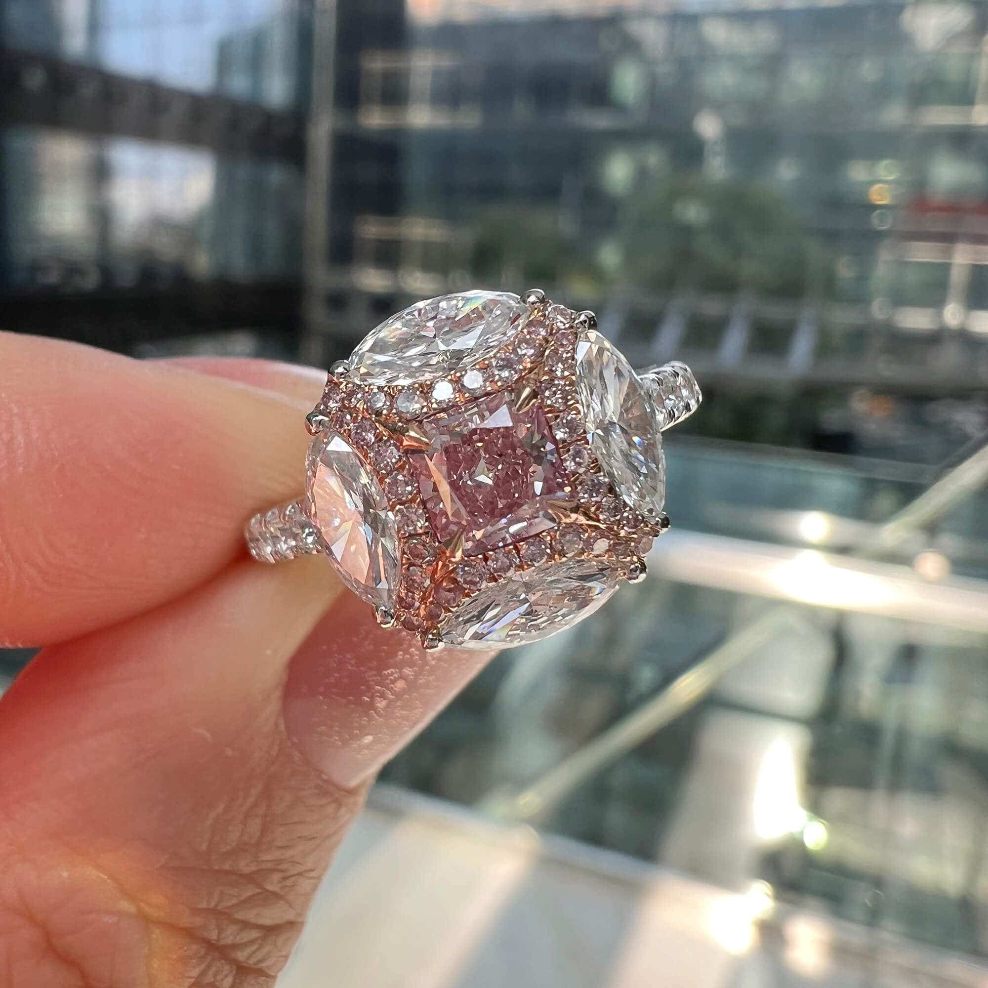 Light Pink Diamond Ring