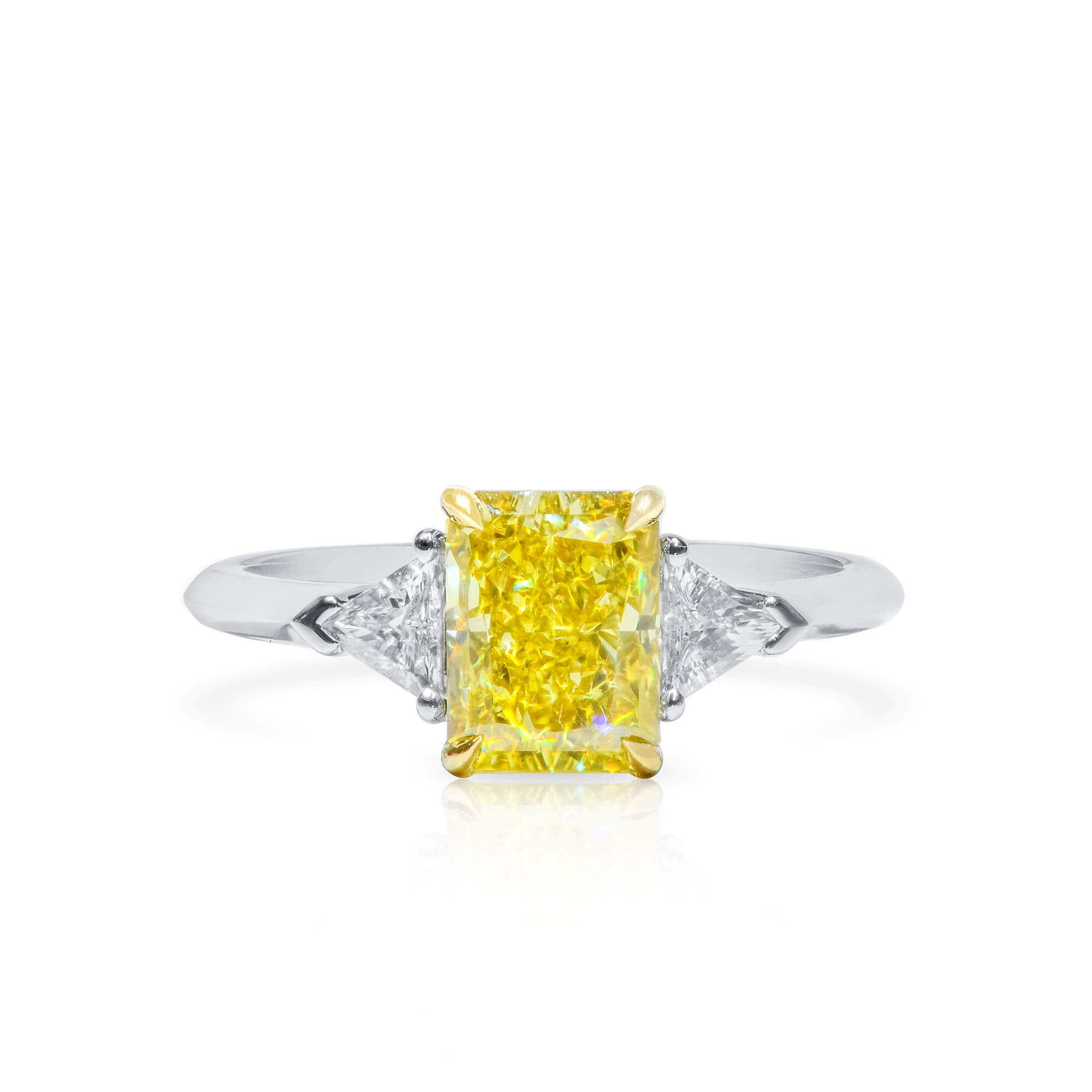 Fancy Vivid Yellow Diamond Ring