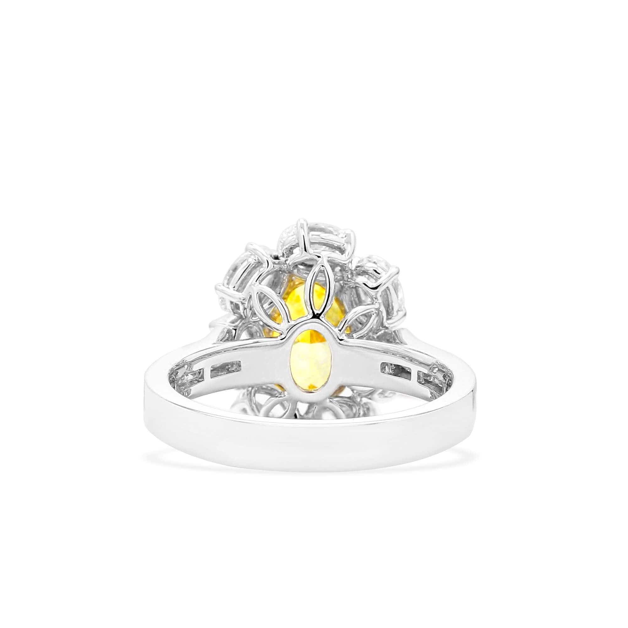 Fancy Vivid Yellow and White Diamond Ring, 2.04 Ct. (3.90 Ct