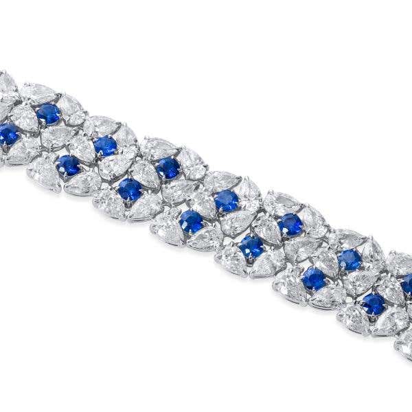 Vivid Blue Sapphire And Diamond Bracelet, 8.01 Ct. (36.59 Ct. TW), Unheated