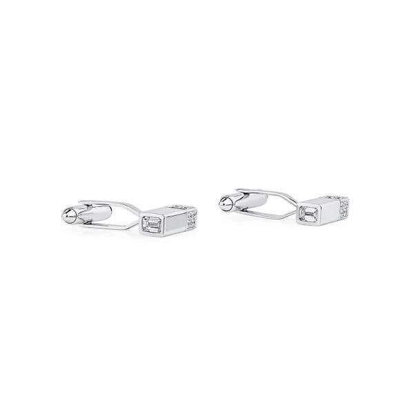 White Diamond Cufflinks, 0.29 Ct. (0.55 Ct. TW), Emerald shape