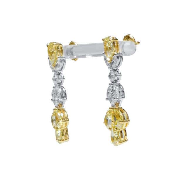 Fancy Yellow Diamond Earrings, 8.87 Ct. (10.97 Ct. TW), Pear shape, GIA Certified, JCEF05529885