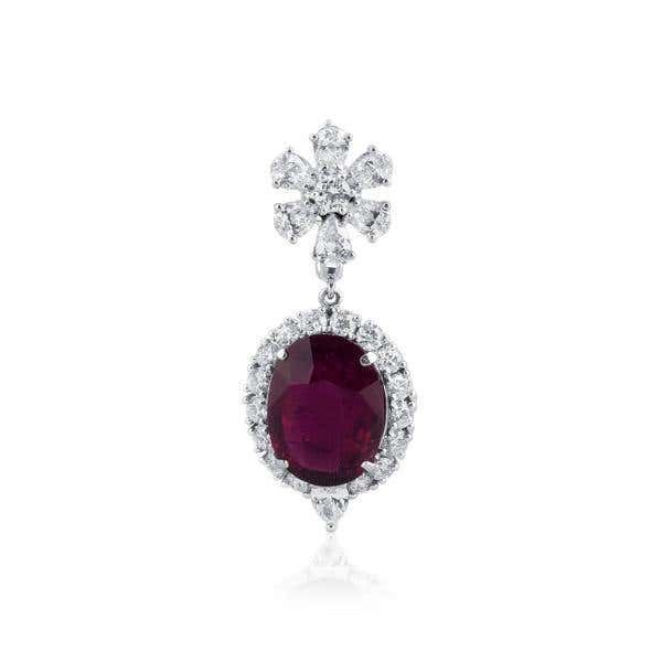 Natural Red Rubellite Earrings, 9.64 Ct. (13.49 Ct. TW), IGL Certified, J37923018IL, Unheated