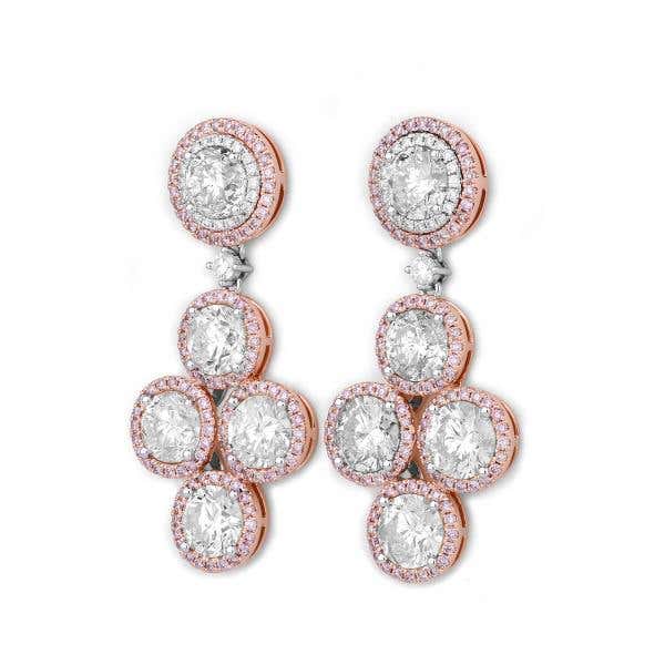White Diamond Earrings, 9.35 Ct. (10.71 Ct. TW), Round shape, EG_Lab Certified, J5826145738