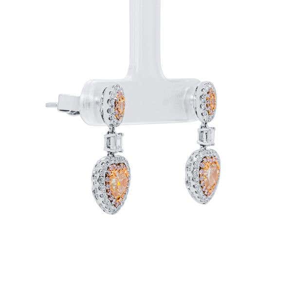 Fancy Light Yellow Diamond Earrings, 1.36 Ct. (2.39 Ct. TW), Heart shape