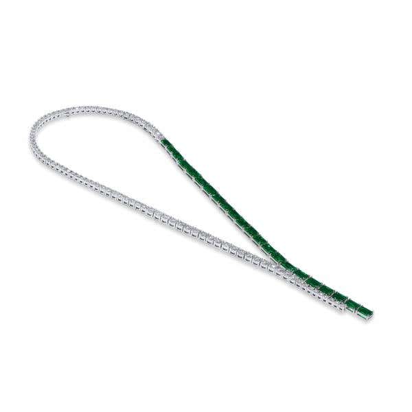 Green Colombian Emerald And Diamond Necklace, 17.11 Ct. (31.53 Ct. TW), GRS2022-088214