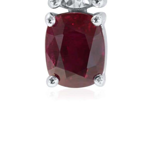 Pigeon Blood Burmese Ruby and Diamond Necklace, 1.47 Ct. (27.16 Ct. TW), GRS2021-082091, Unheated