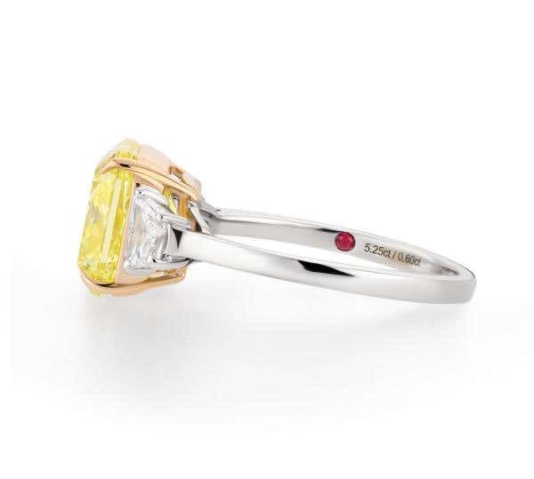 Fancy Vivid Yellow Diamond Ring, 5.25 Ct. (5.85 Ct. TW), Radiant shape, GIA Certified, 2151875876