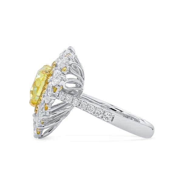 Fancy Vivid Yellow Diamond Ring, 4.01 Ct. (7.07 Ct. TW), Heart shape, GIA Certified, 2191043653