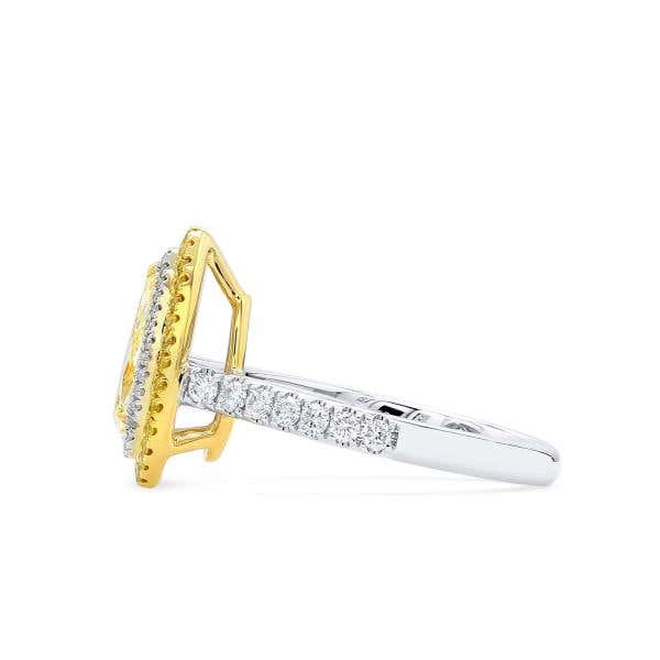 Light Yellow (S-T) Diamond Ring, 1.09 Ct. (1.61 Ct. TW), Pear shape, GIA Certified, 5212465985