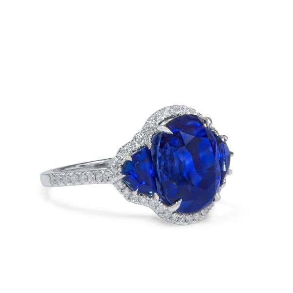 Royal Blue Sapphire And Diamond Ring, 11.70 Ct. (13.49 Ct. TW), GRS2019-069006, Unheated