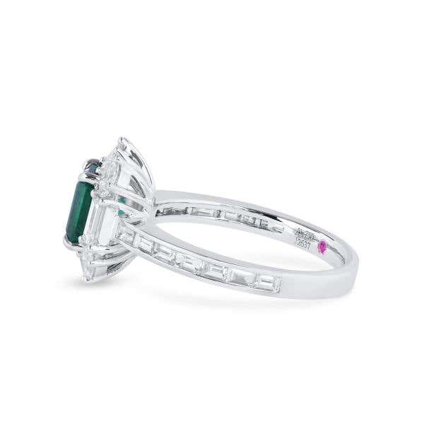 Vivid Green Colombian Emerald And Diamond Ring, 1.19 Ct. (2.48 Ct. TW), GRS2021-038578