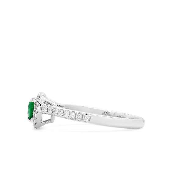 Vivid Green Emerald And Diamond Ring, 0.25 Ct. (0.49 Ct. TW), G2106160433