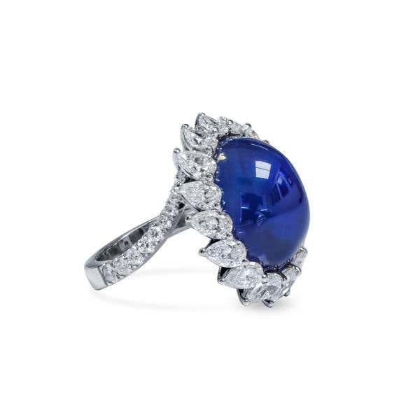Vivid blue burmese sapphire and diamond ring, 26.44 CT. (30.17 CT. TW), JCRG05530126, UNHEATED