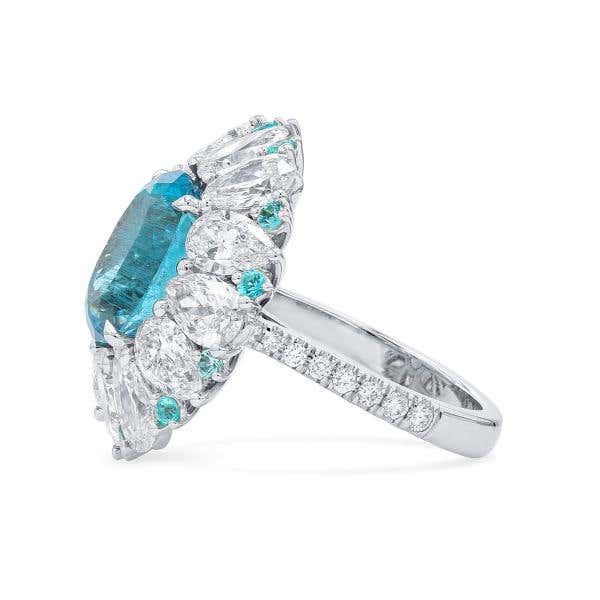Natural Blue Tourmaline and Diamond Ring, 5.00 Ct. (10.50 Ct. TW), JCRG05530160
