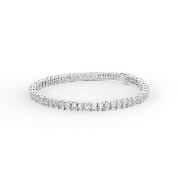 Emerald shape diamond tennis bracelet, white gold, 7.0-13.0 Ct. TW