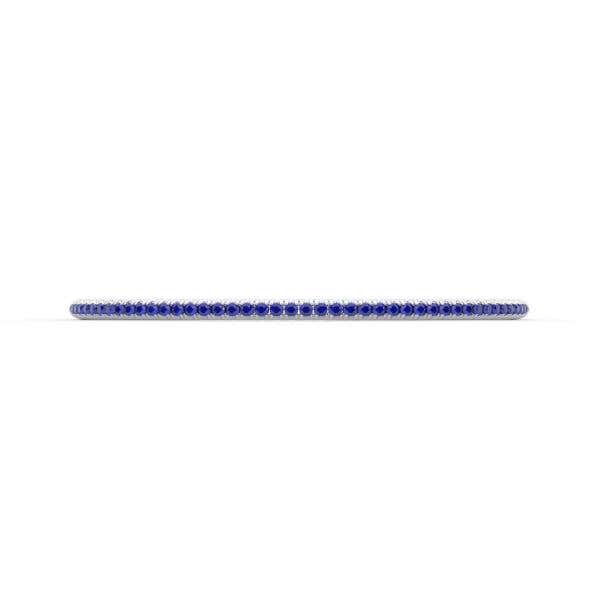Centuria™ Bangle in White Gold  with Half Pavé Blue Sapphire