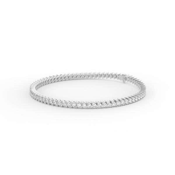 Marquise shape diamond tennis bracelet, white gold, 7.0 Ct. TW