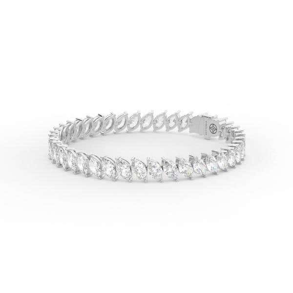 Marquise shape diamond tennis bracelet, white gold, 16.0 Ct. TW