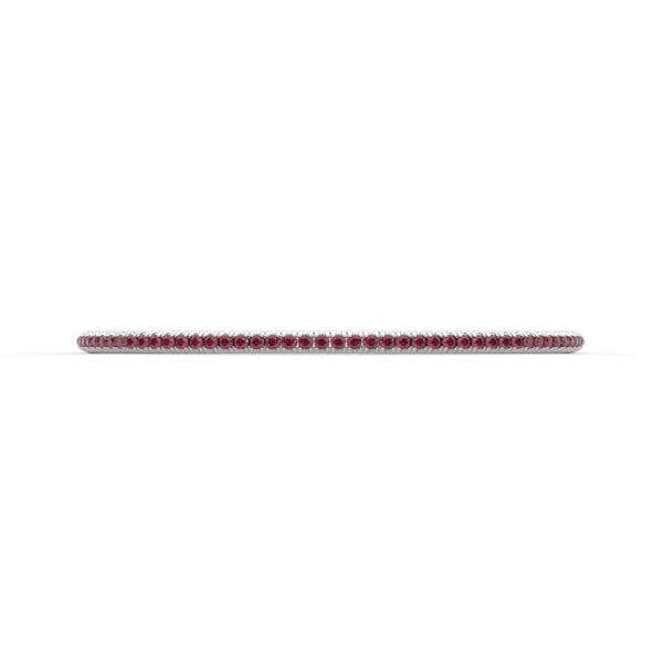Centuria™ Bangle in White Gold  with Half Pavé Ruby