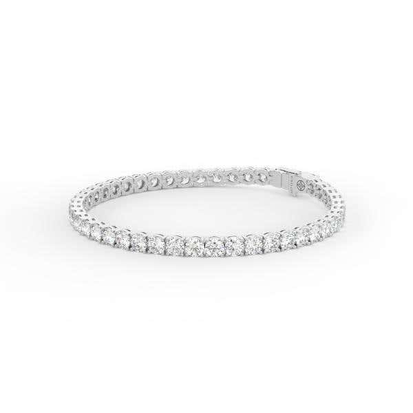 Round shape diamond tennis bracelet, white gold, 6.0-14.0 Ct. TW