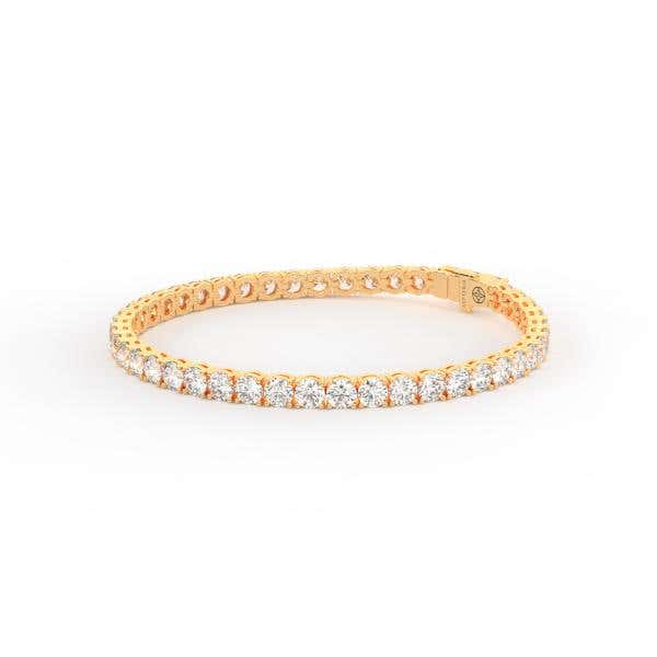 Emerald shape diamond tennis bracelet, yellow gold, 7.0-13.0 Ct. TW