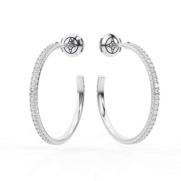 Centuria™ City Hoop earrings in white gold, 30mm, 1.2 Ct. diamonds