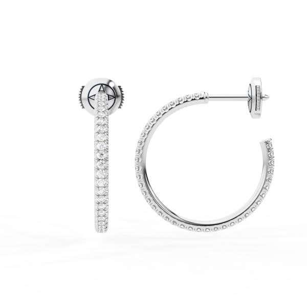 Centuria™ City Hoop earrings in white gold, 20mm, 1.0 Ct. diamonds