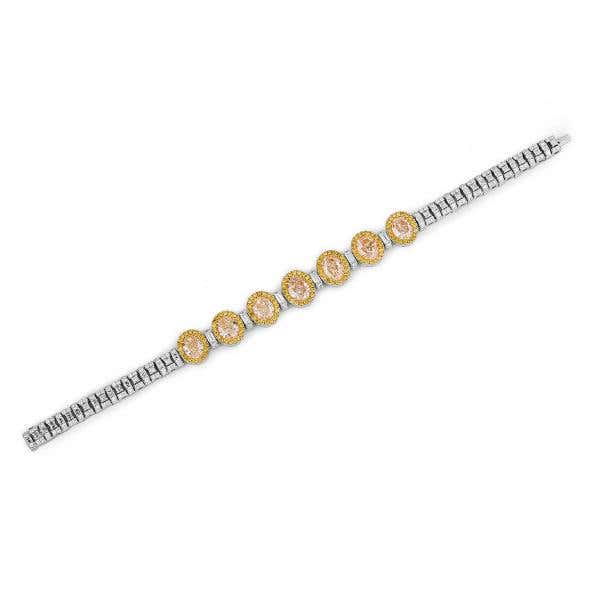 Fancy Yellow Diamond Bracelet, 7.08 Ct. (11.40 Ct. TW), Oval shape, EG_Lab Certified, J5826182335