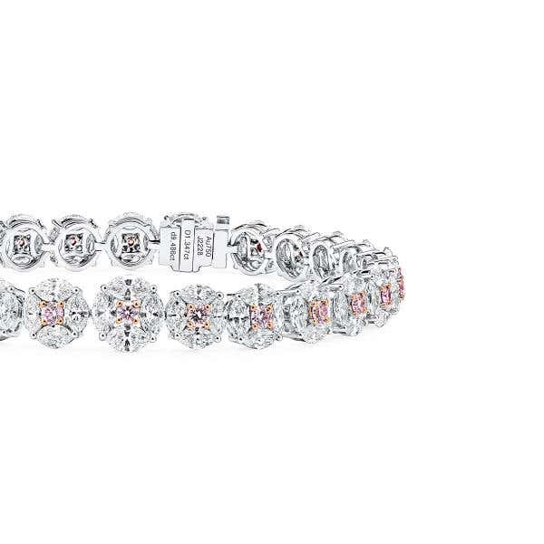 Fancy Pink And White Diamond Bracelet, 1.34 Ct. (10.83 Ct. TW), Round Shape, J6026102118
