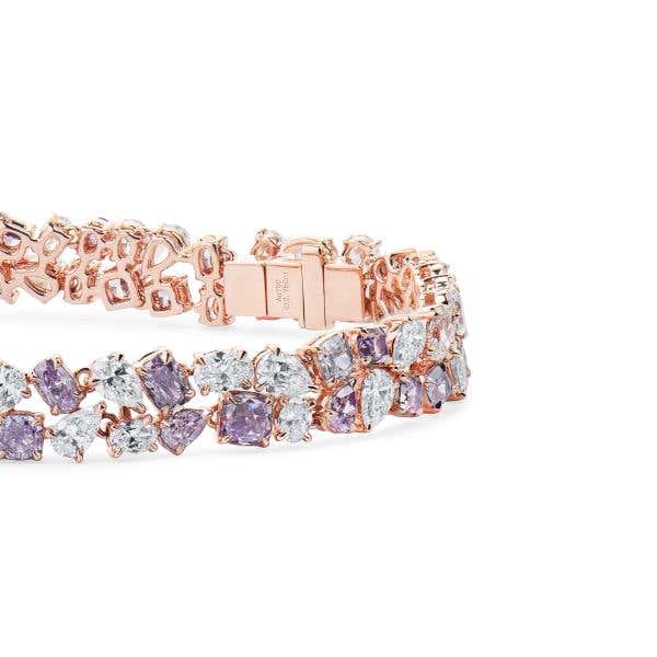 Pink and White Diamond Bracelet, 6.01 Ct. (12.75 Ct. TW), Multishape