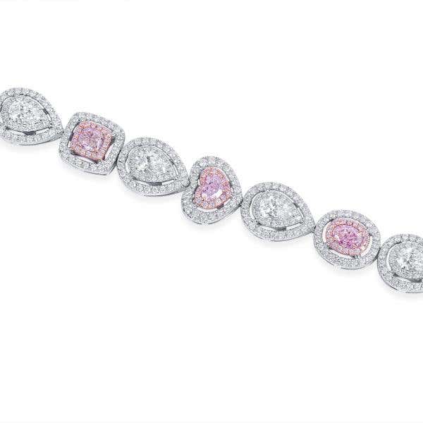 Pink And White Diamond Bracelet | 2.46 Ct. (7.36 Ct. TW), Mix shape, GIA Certified