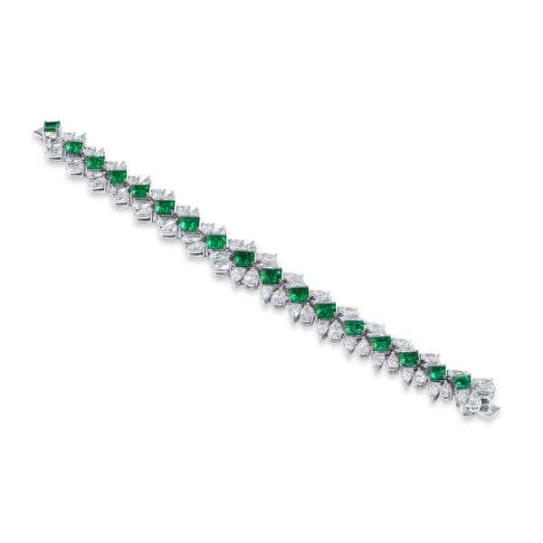 Natural Green Emerald Bracelet, 11.20 Ct. (28.06 Ct. TW), GRS Certified, GRS2022-078395