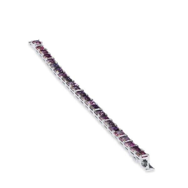 Natural Pnk/Prpl Spinel Bracelet, 23.68 Carat, Unheated