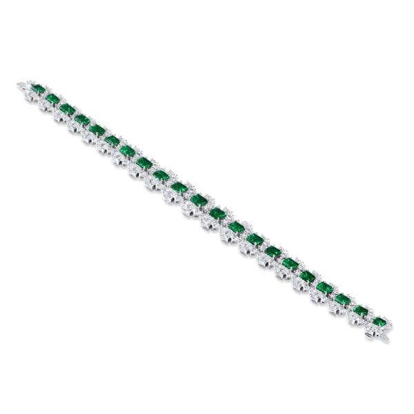 Natural Green Emerald Bracelet, 10.96 Ct. (26.10 Ct. TW), GRS Certified, GRS2022-118173