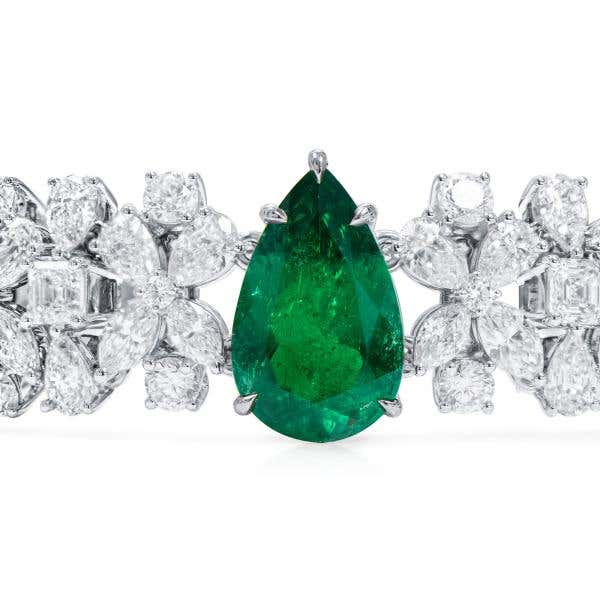 Natural Vivid Green Colombia Emerald Bracelet, 22.40 Ct. TW, C.DUNAIGRE Certified