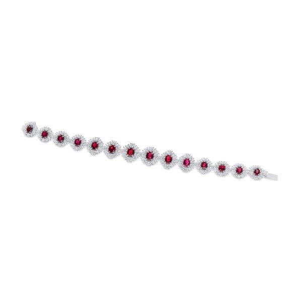 Natural Vivid Red Ruby Bracelet, 8.71 Ct. (18.84 Ct. TW), GRS Certified, JCBG01134689