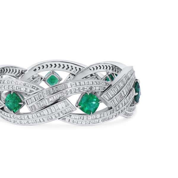 Vivid Green Colombian Emerald And Diamond Bracelet, 7.94 Ct. (26.88 Ct. TW), JCBG05516979