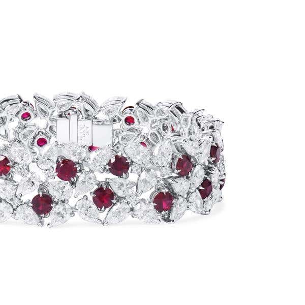 Vivid Red Ruby And Diamond Bracelet, 7.41 Ct. (26.71 Ct. TW), Unheated