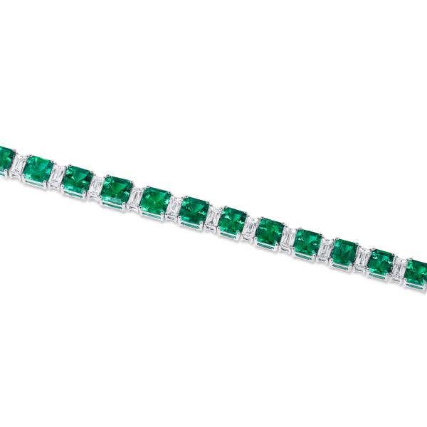 Natural Green Emerald Bracelet, 14.65 Ct. (19.78 Ct. TW), GRS Certified, GRS2022-088210