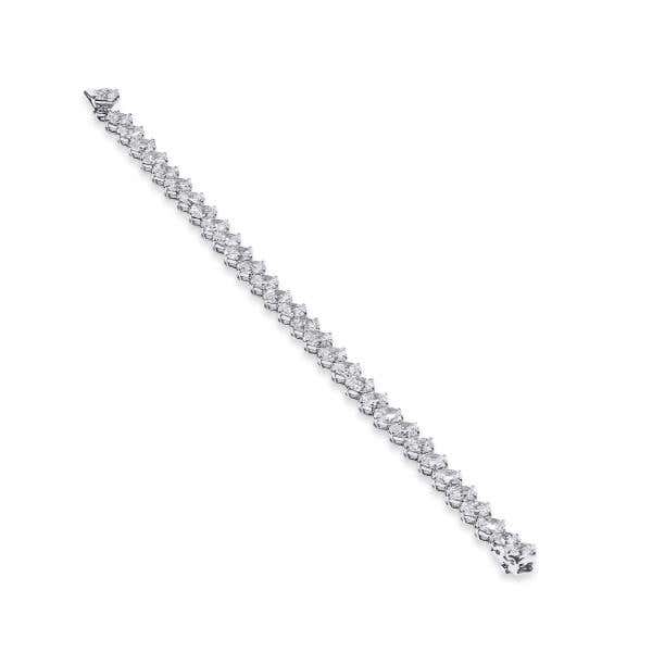 White Diamond Bracelet, 16.07 Carat, Oval Shape, JCBW01121326