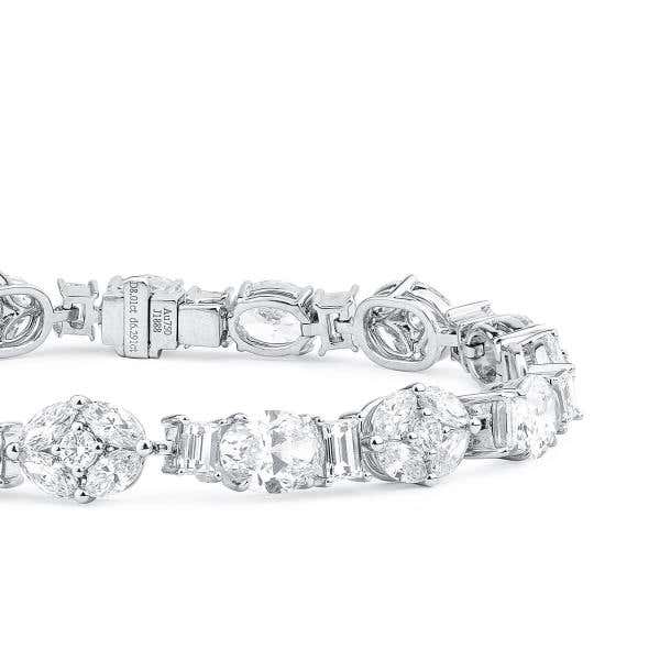 White Diamond Bracelet, 14.30 Ct. TW, Oval shape, GIA Certified
