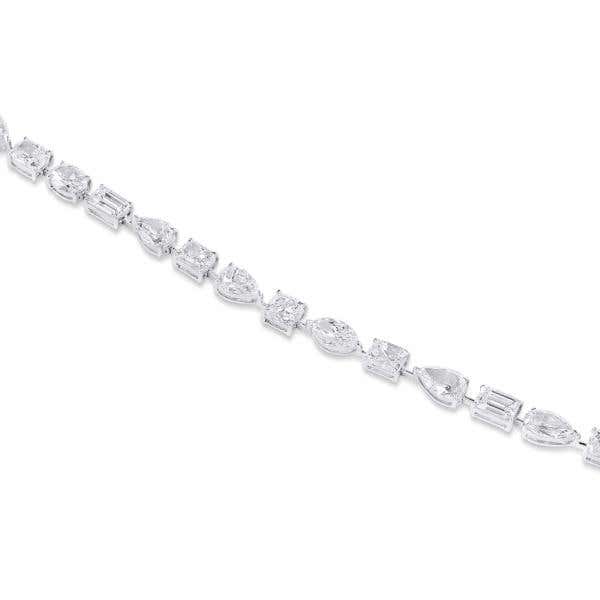 White Diamond Bracelet, 18.31 Carat, Emerald shape, GIA Certified, JCBW05517957