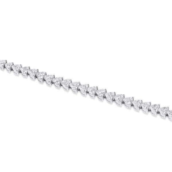 White Diamond Bracelet, 10.18 Carat, Heart shape