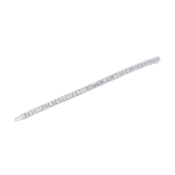 White Diamond Bracelet, 20.54 Carat, Emerald shape, GIA Certified, JCBW05540054