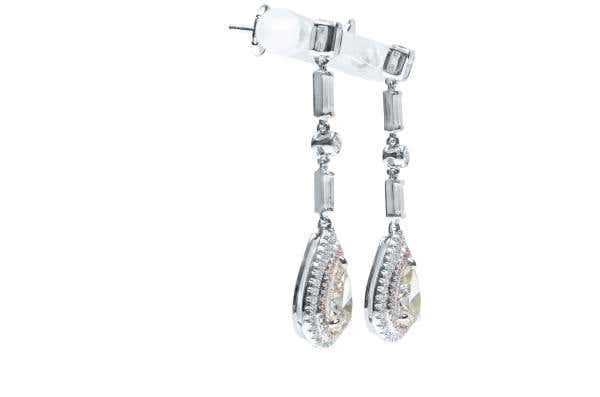 White Diamond Earrings, 1.62 Ct. (2.73 Ct. TW), Pear shape